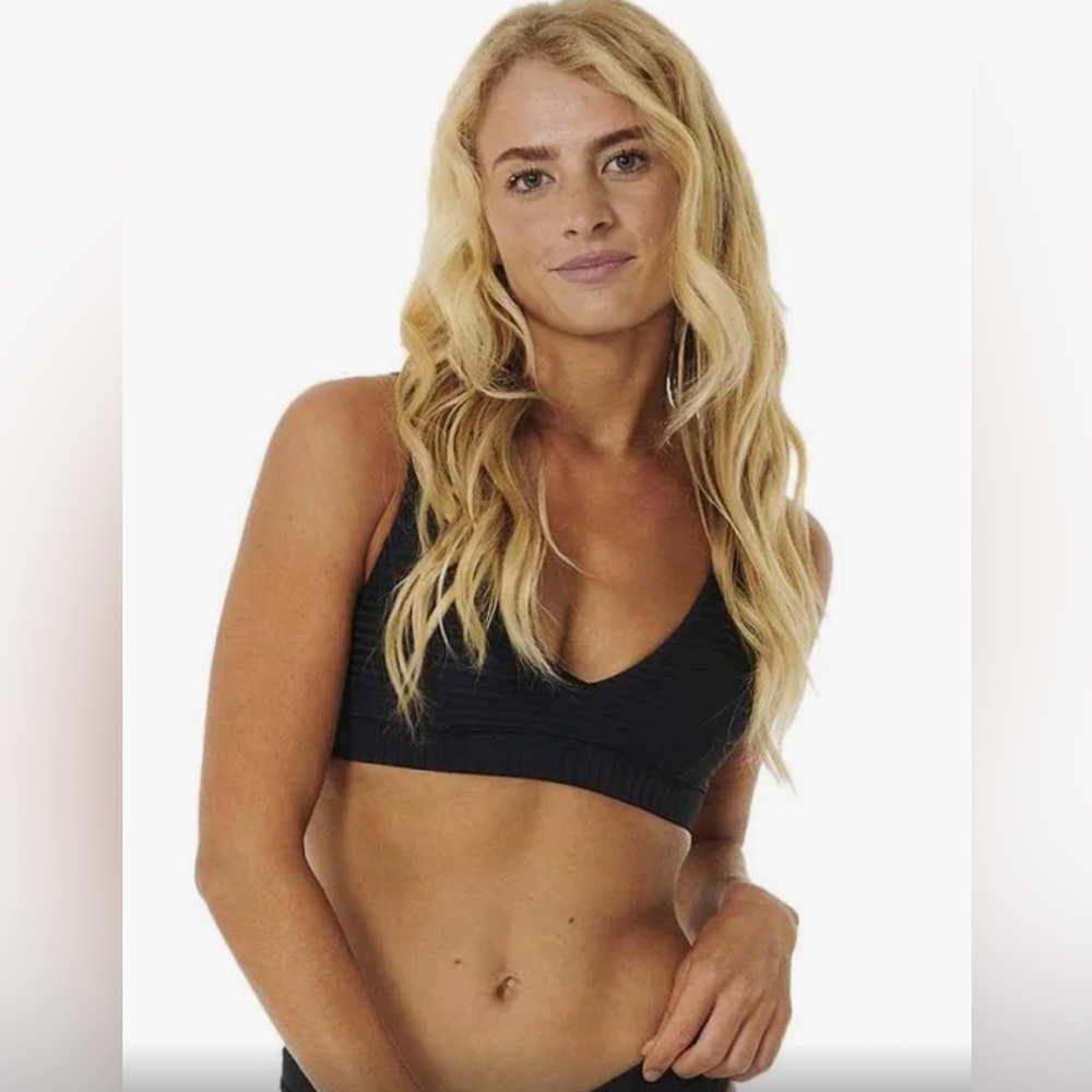 Rip Curl Premium Surf Deep V Bikini Top - Black